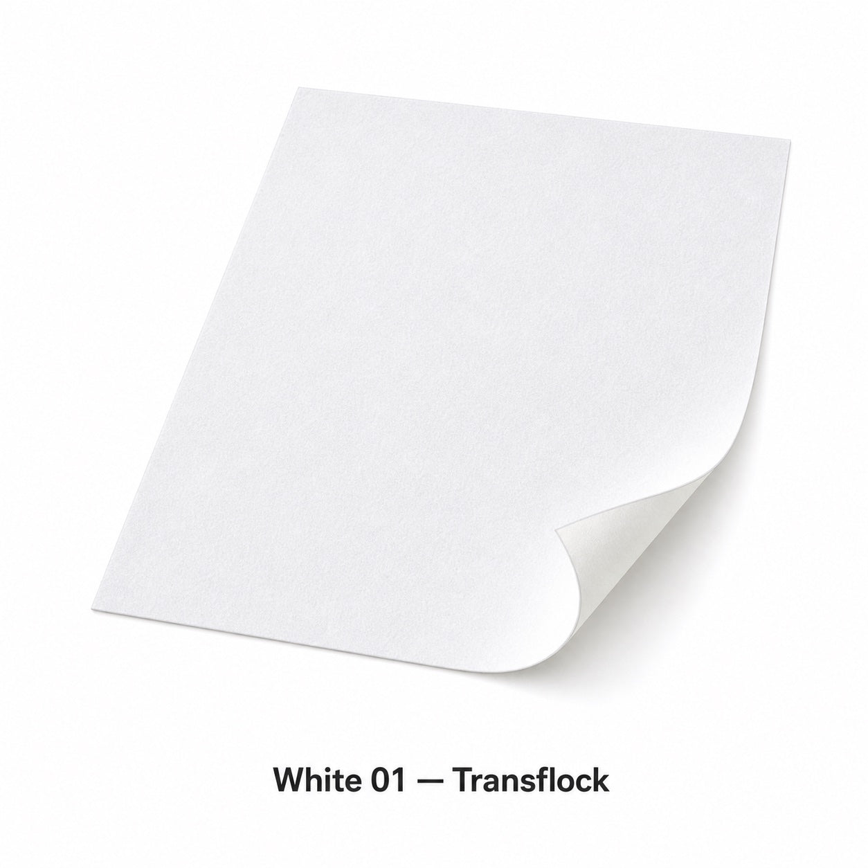 White 01 Transflock heat transfer sheet